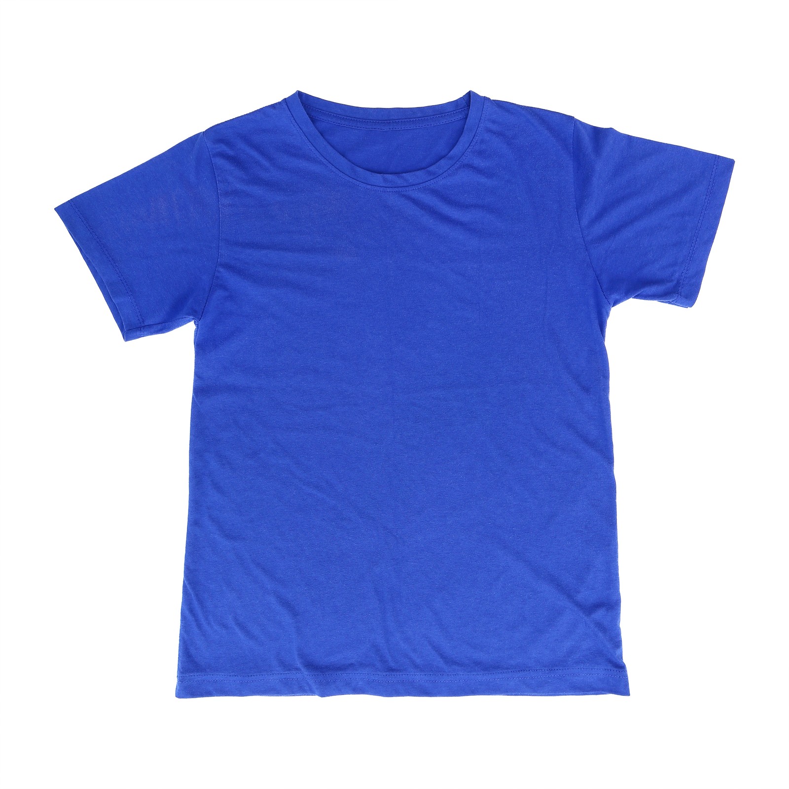 青い無地のTシャツ